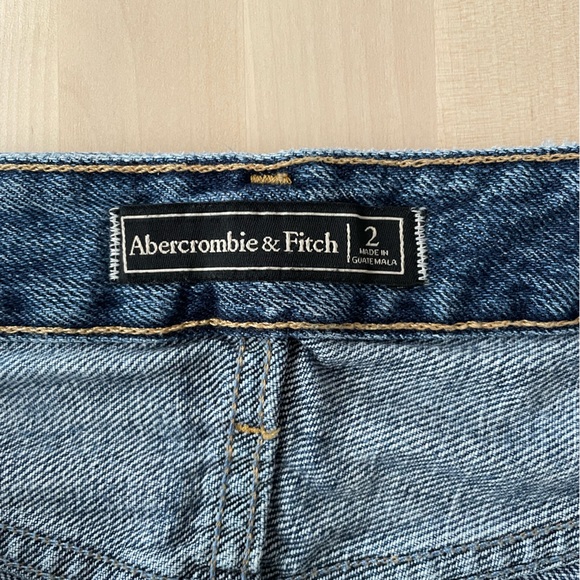 Abercrombie & Fitch distressed denim high waisted mini skirt - Picture 4 of 5
